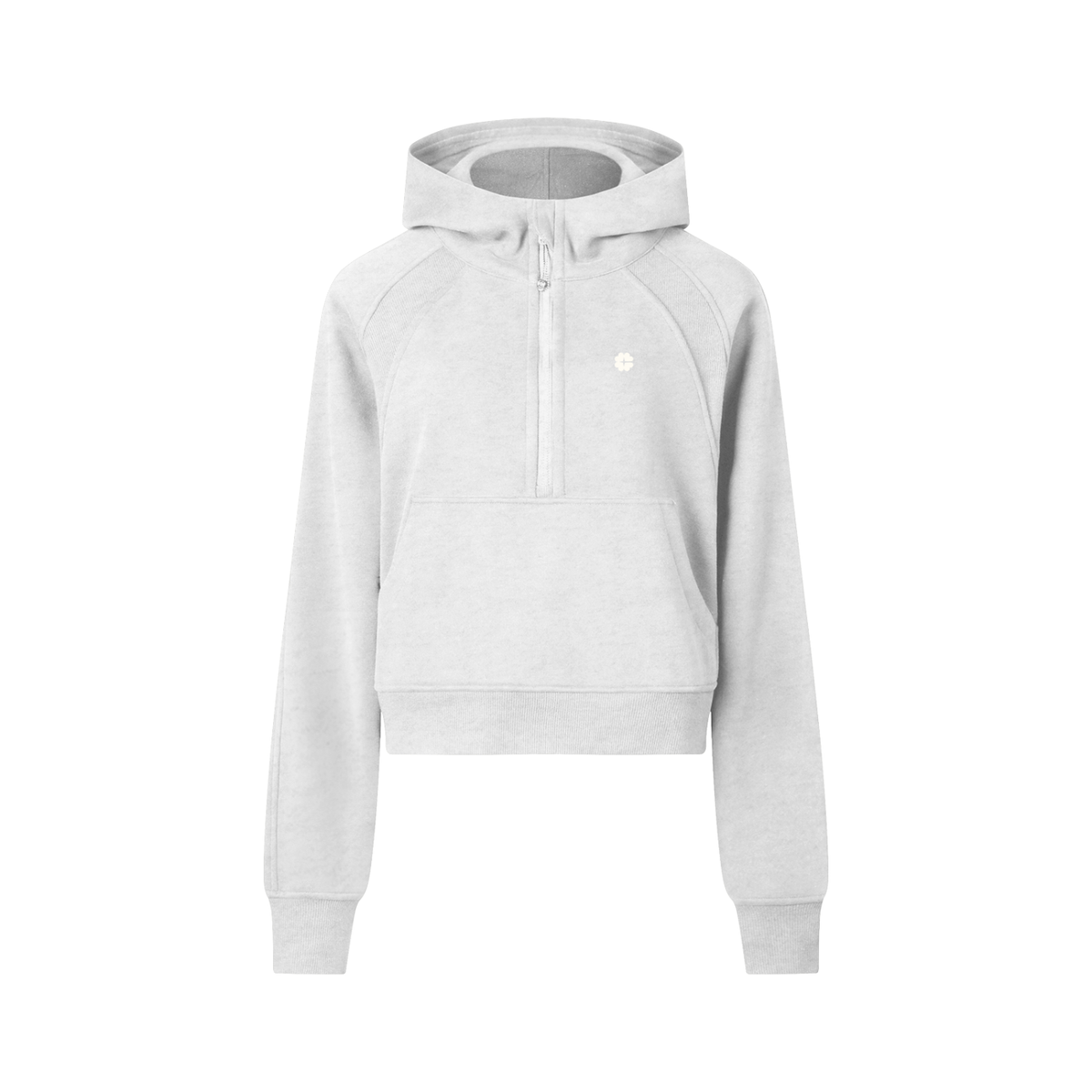 Clean Icon Half-Zip Crop Hoodie