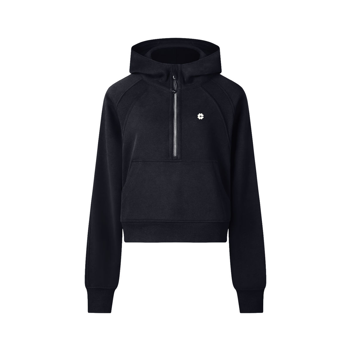 Clean Icon Half-Zip Crop Hoodie