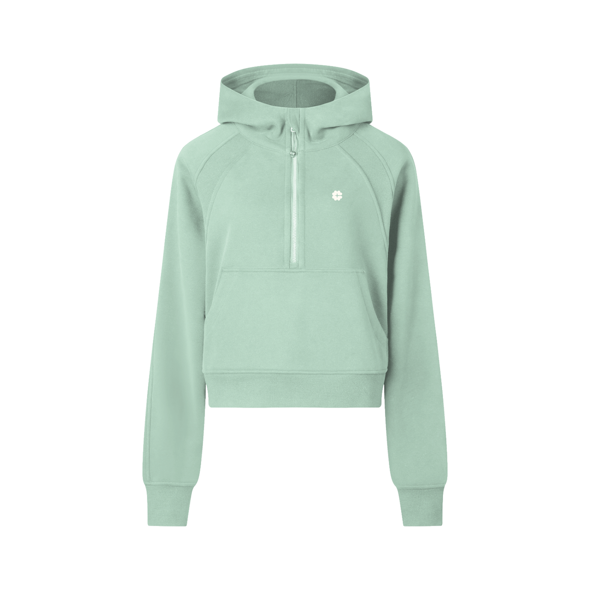 Clean Icon Half-Zip Crop Hoodie