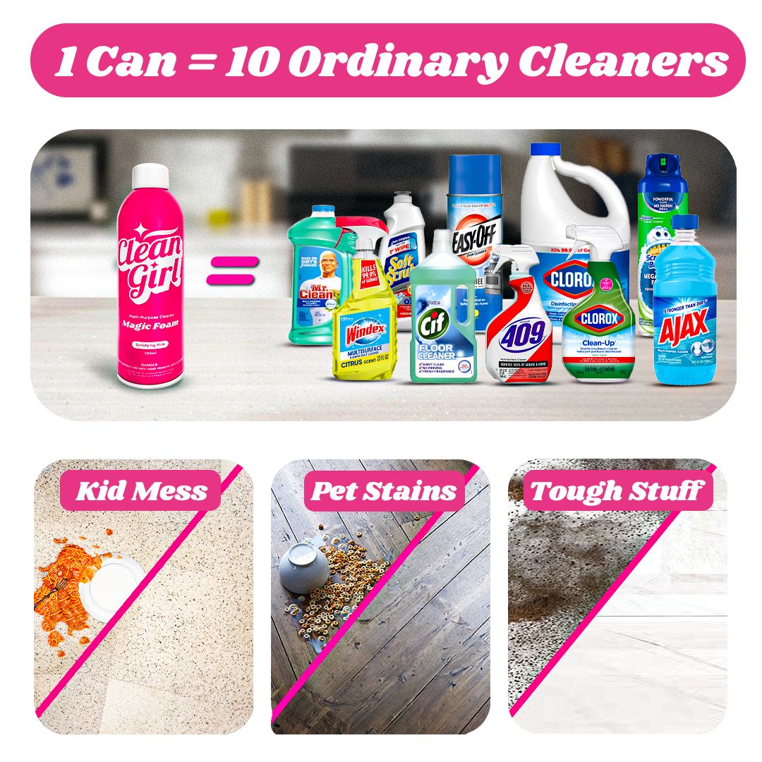 1 can of Magic Foam replaces 10 ordinary cleaning products
